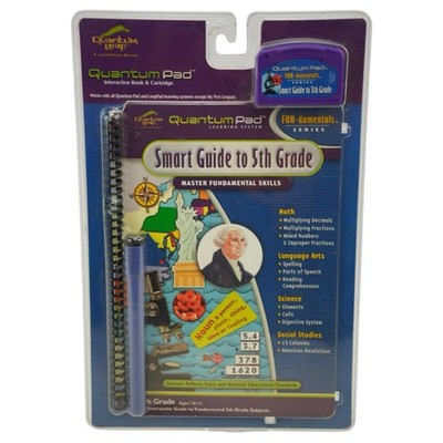 Leap Frog Quantum Pad Smart Guide 5th Grade Book w/ Interactive Cartridge New