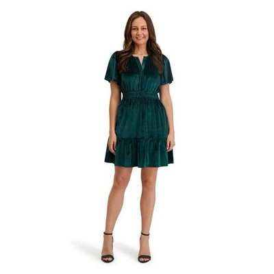 French Connection Women's Velvet Mini Dress Green