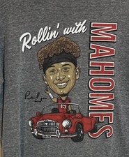 VTG Charlie Hustle “Rollin With Mahomes” Gray Men's T-Shirt Sz. M MADE in USA