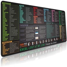 Gaming Mousepad with Excel Shortcuts XL Keyboard Mat