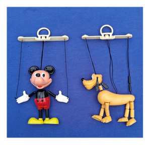Disney Mickey Mouse & Pluto Marionette Toys Vintage