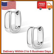 925 Sterling Silver Earrings Small Chunky Silver Earrings for Women Trendy Small