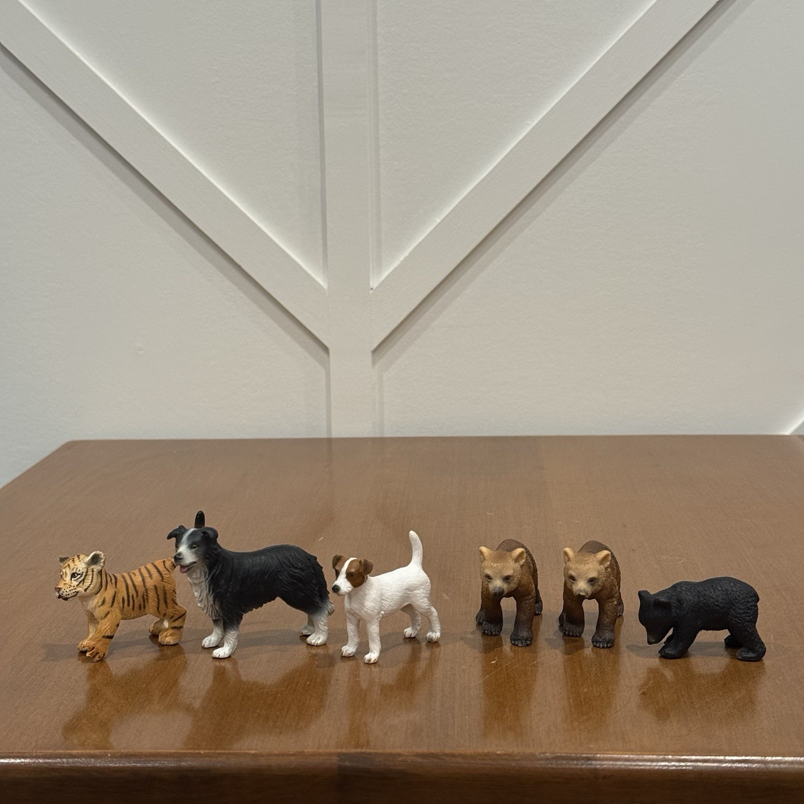S Wildlife Tiger Bear Cub Border Collie Jack Russel 6 Set