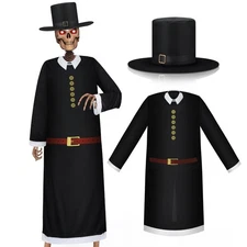 2 Pcs 12 ft Skeleton Accessories Thanksgiving Pilgrim Costume Set - Giant Siz...
