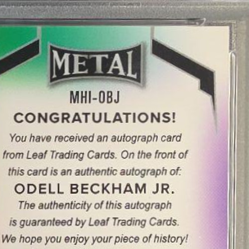 Odell Beckham Jr 2024 Leaf Web Exclusive Inscription Auto /100 PSA 9 "The Catch" view 8
