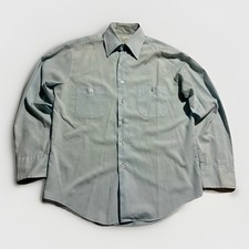 Vintage 70s Sears Perma Prest Mint Green Shirt USA Workwear M
