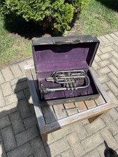 Vintage Champion Silver Piston Chicago Cornet With Case Parts / Repair France