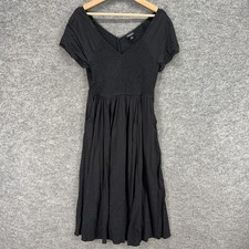 Torrid Dress Women 1 Black Sheath Midi V-Neck Short Sleeve Rayon Casual Solid