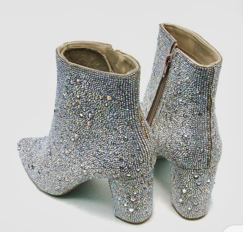 Betsey Johnson SB Cady Rhinestone Ankle Booties Glam Sparkle Party Size 10M EUC - Picture 3 of 7