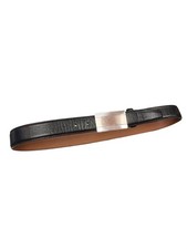 Brighton VTG mens black leather silver buckle belt sz 34, 41'Lx1.5"W SKU 9916