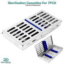 DENTAL SURGICAL AUTOCLAVE STERILIZATION CASSETTE RACK BOX TRAY FOR 7 INSTRUMENTS