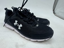 Under Armour Charged Assert 9 Sneakers Men's Black White Running Shoes - 12