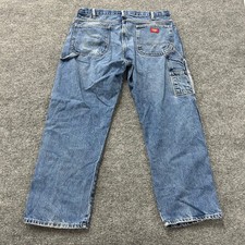 Dickies Carpenter Jeans Mens Size 36x32 Blue Denim Relaxed Fit Straight Workwear