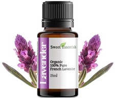 100 Pure Organic French Lavender Essential Oil - 15ml - Imported From France