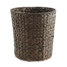 Bathroom Trash Can - Espresso, Woven Hyacinth Wicker Waste Basket for Office