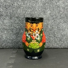 Vintage Russian Hand Painted Wooden Nesting Doll Bank Money Box – Made in Russia