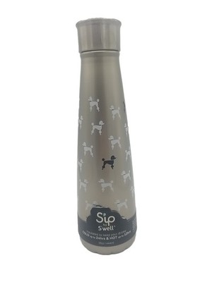 Insulated Beverage Bottle Sip  By S'well Hot Or Cold Use French Poodles 15oz NEW