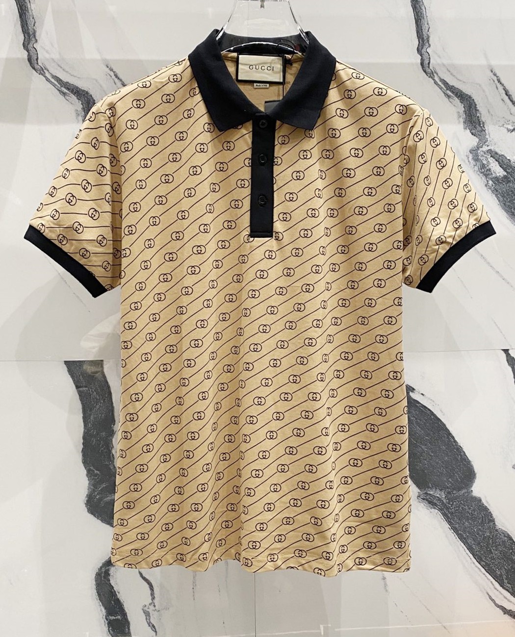 25SS Men's Stylish Printed Short Sleeve Polo Shirt