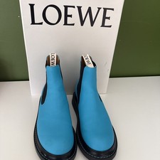Loewe Blue Chelsea Leather Boots Blue Men’s Size UK 8 with Original Box