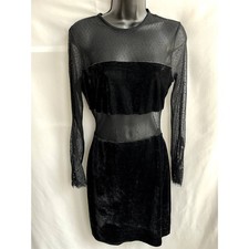 Garota Mesh Velvet Little Black Dress Size M Witchy Sexy Cocktail Date Night LBD