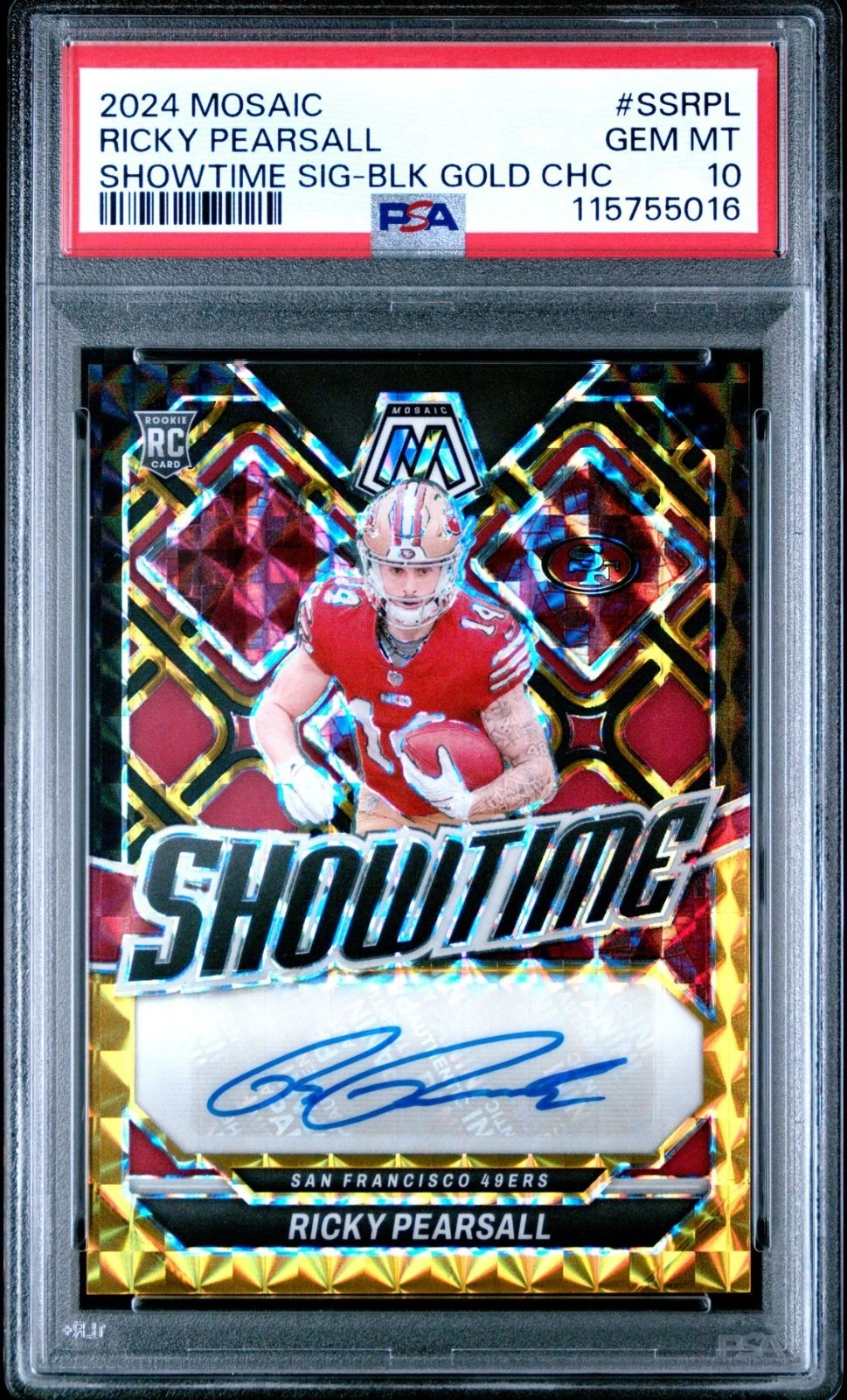 Ricky Pearsall Panini Mosaic Showtime Signatures #SSRPL Black Gold Choice