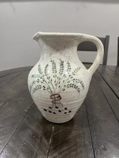Royal Haeger Ceramic Pitcher Speckled Floral Flowers 180-99 2004