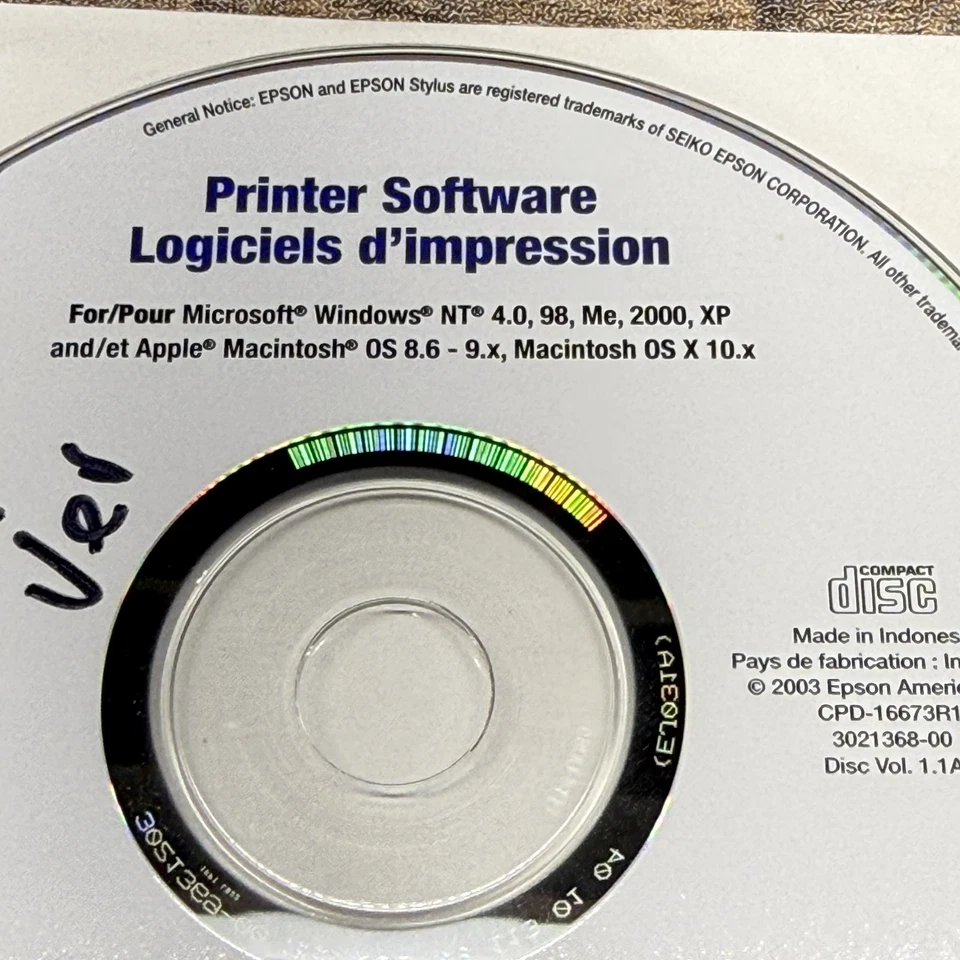 Epson Stylus C84 Printer Software CD Windows Mac OSX 2003 Driver Installation Di - Image 3 of 4