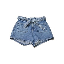 Abercrombie Kid Girl Medium Wash High Rise Relaxed Floral Belt Denim Short 15 16