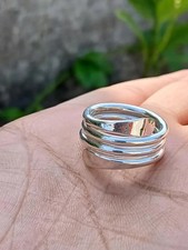 Anello Spirale Argento Sterling 925 Regolabile Aperto Minimalista Statement Ring