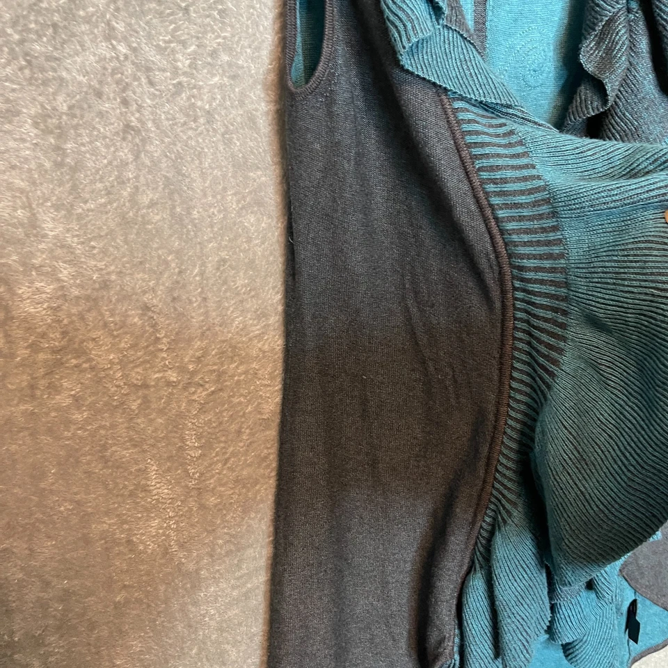 Nic Zoe Women Goblincore Boho Embroidered Waterfall Ruffle Sweater Vest M - Image 4 of 4