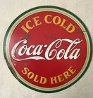 Vintage, Original, 1933, Coca-Cola Coke Soda Metal "Watermelon" Sign