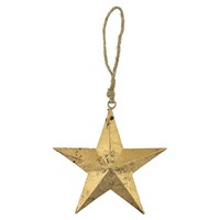 INNA-Glas Deko HäNger Stern Dorana, Aus Metall, AufhäNgeseil, Gold, Ø15Cm