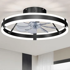 Low Profile Ceiling Fan with Lights and Remote,19.7'' 3000-6000K 6Speed Dimmable