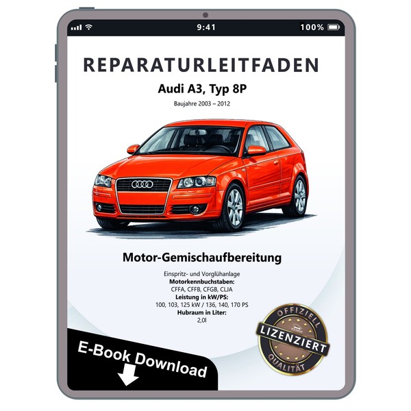 Audi A3 8P (03-12) 2,0L Diesel Einspritz- VorglüHanlage Reparaturleitfaden Ebook-image