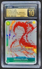 2025 ONE PIECE MONKEY D. LUFFY PROMO OP07-033 CGC 10 PRISTINE K PT