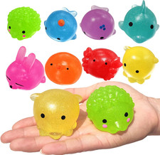8 Pack Jumbo Glitter Mochi Squishy Toys Animals Squishy Stress Relief Toys Kids