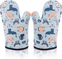 Ayada Ofenhandschuhe Katze, Topfhandschuhe Baumwolle, Topflappen Handschuh