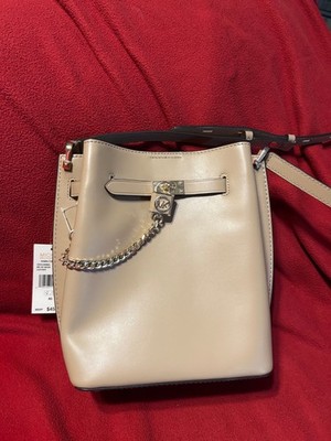 Michael Kors Hamilton Legacy Medium Bucket Messenger Bag   Camel Leather   Gold 