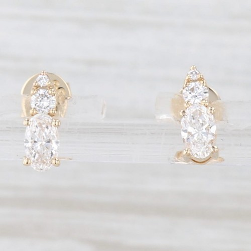 Nuovo 0.48ctw Laboratrio Cresciuta Diamante Orecchini A Lobo 14k Oro Giallo S - Foto 3