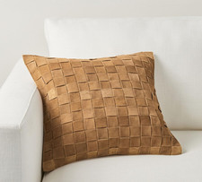 Genuine Lamb Leather Cushion Pillow Cover - Luxury Leather Pillow Case - Modern,