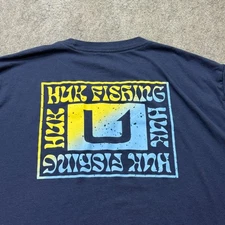 Huk T-Shirt Men 2XL Blue Performance Cotton Blend Crew Neck Short Sleeve