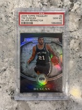 Tim Duncan 2008 Topps Treasury Silver Refractor /299 PSA 10 Gem Mint #4 Spurs SP