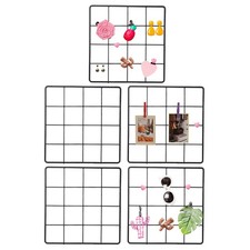 8x8 in Wall Grid Panel, 5 Pack Wire Grid Panel Shelf Board Metal, Black