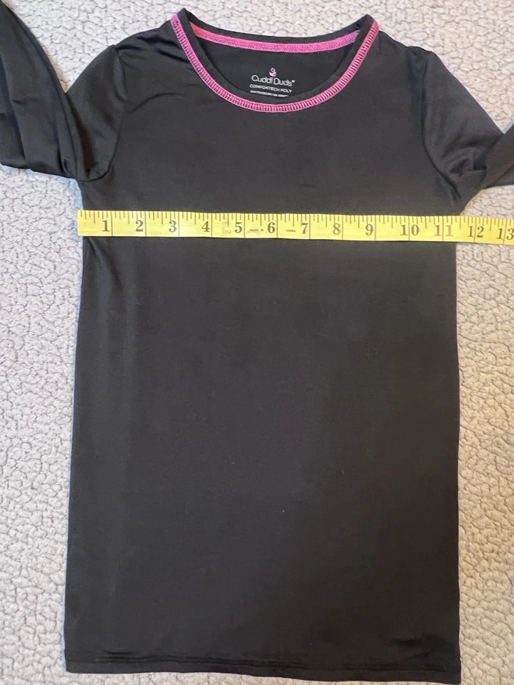 Top de pijama Cuddle Duds niñas pequeñas talla pequeña negro y rosa  Foto 4 de 4