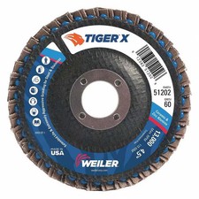Weiler Flap Disc,4-1/2 in. x 60 Grit,13000 RPM 98902 Weiler 98902 012382512026