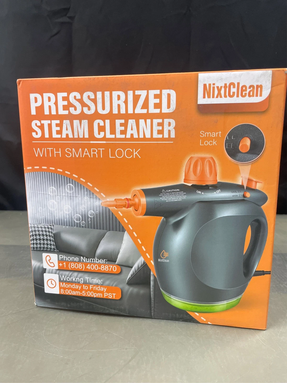 1250W Powerful Handheld Steam Cleaner with Detergent Container and Safety Lock,