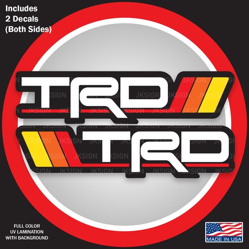 Tri-Color TRD Bedside Decal FITS on TOYOTA FJ40 FJ60 FJ80 Vintage Color - Foto 4 di 12