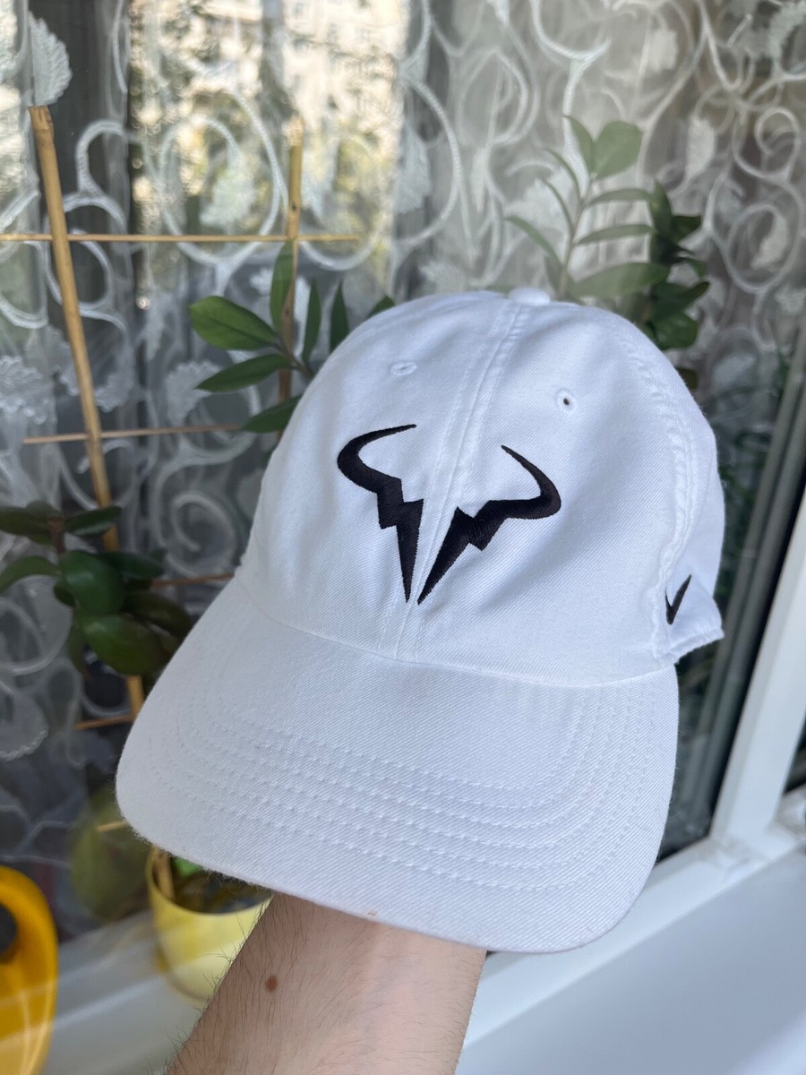 Nike Rafa Nadal Hat Cap Tennis White Dri-Fit Heritage 86