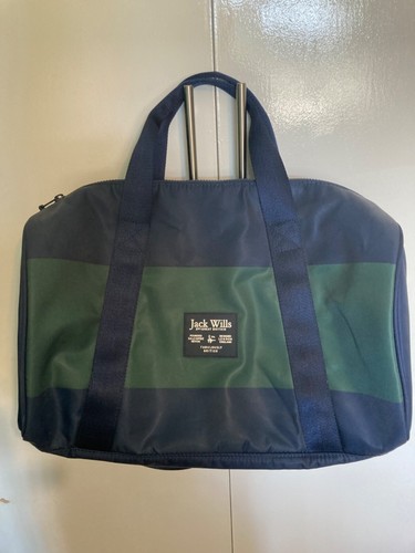 Jack Wills Duffle bag,gym,overnight,navyblue,green,adjustable handle - Picture 2 of 6