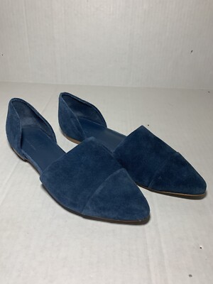 ABLE d Orsay Flats Size 7 Women s Blue Suede Point Toe